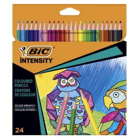 Creioane colorate triunghiulare BIC Intensity, 24 culori/set